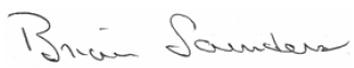 Brian Saunders' signature